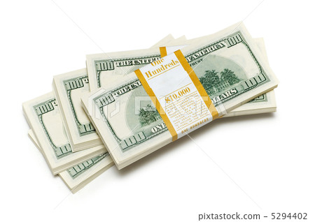 Ten thousand dollar stacks on the white 5294402