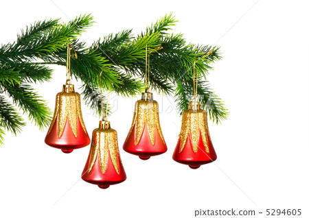 Christmas decoration on the tree isolated on white Christmas decoration on the tree isolated on white 5294605