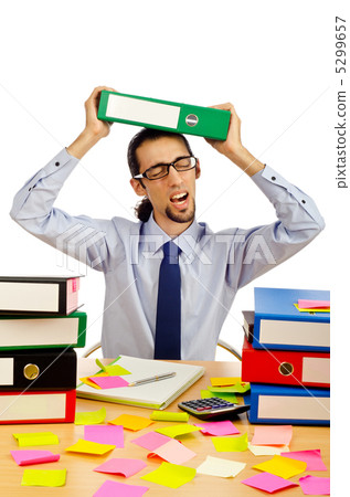 Businessman frustrated in the office Businessman frustrated in the office 5299657