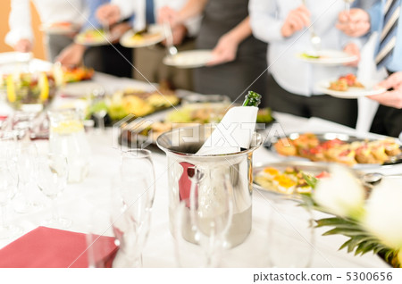 Business celebration wine bottle in cooling bucket Business celebration wine bottle in cooling bucket 5300656