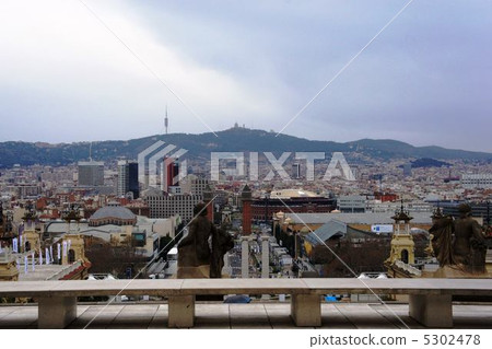 View from the hill of Montjuic in Barcelona, Spain 5302478