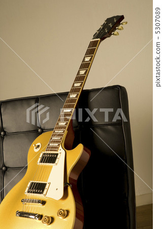 Stock Photo: chair, electric guitar, everyday life