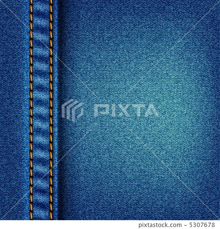 Jeans texture with stitch. Fabric blue jeans background vector e Jeans texture with stitch. Fabric blue jeans background vector e 5307678