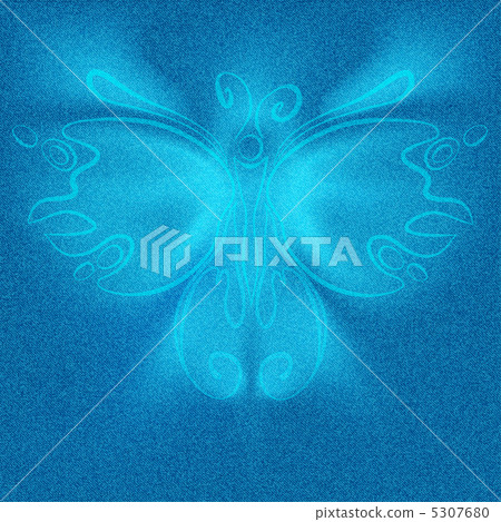 Futuristic butterfly on jeans texture background. Vector eps10. 5307680