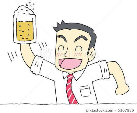 A toasting with a beer - Stock Illustration [5307830] - PIXTA