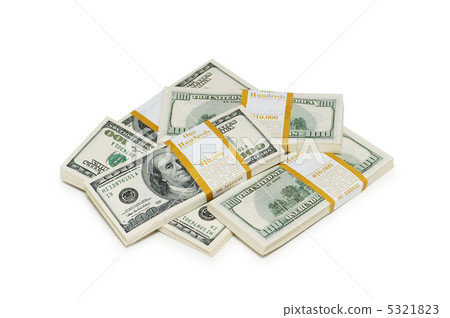 Ten thousand dollar stacks on the white Ten thousand dollar stacks on the white 5321823
