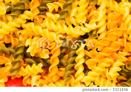 Close up of italian pasta - spiral shaped Close up of italian pasta - spiral shaped 5321836