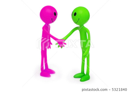Two smilies shaking hands isolated on white Two smilies shaking hands isolated on white 5321840