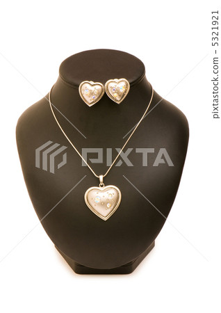 Woman necklace isolated on the white background Woman necklace isolated on the white background 5321921