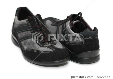 Grey sporty shoes isolated on the white 5322333