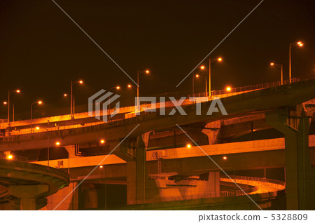 Night view of highway Night view of highway 5328809