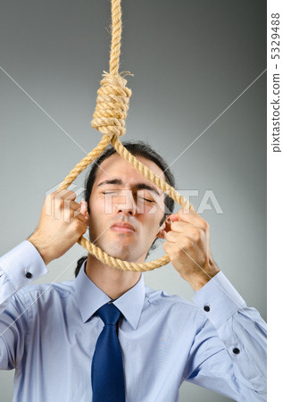 Businessman with thoughts of suicide 5329488