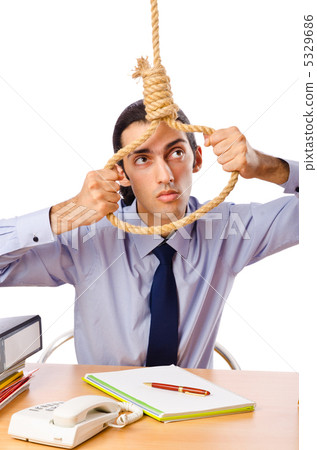 Businessman with thoughts of suicide 5329686