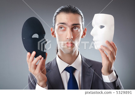 Industrial espionate concept with masked businessman Industrial espionate concept with masked businessman 5329891