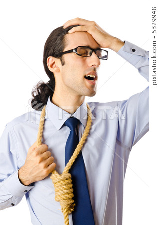 Businessman with thoughts of suicide Businessman with thoughts of suicide 5329948
