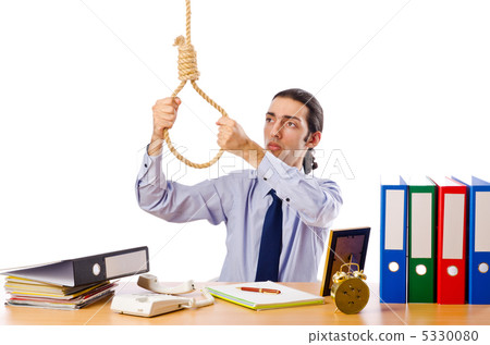 Businessman with thoughts of suicide 5330080