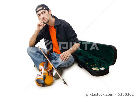 Violin player isolated on white Violin player isolated on white 5330361