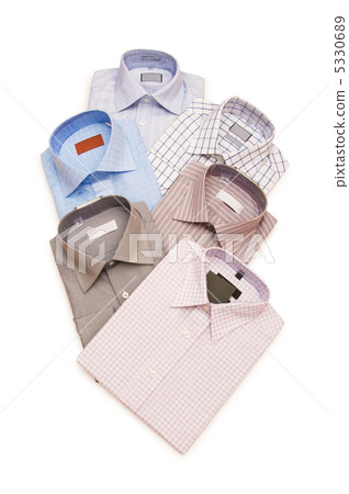 Various shirts isolated on the white background Various shirts isolated on the white background 5330689