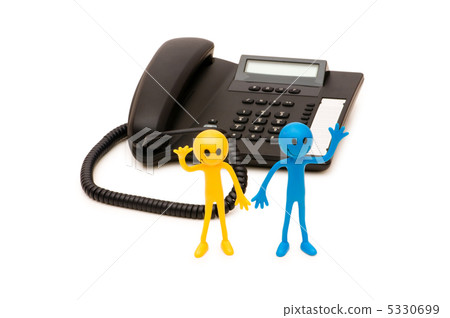 Phone support concept  - smilie and telephone isolated on white 5330699