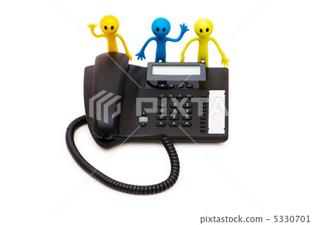 Phone support concept - smilie and telephone isolated on white Phone support concept - smilie and telephone isolated on white 5330701