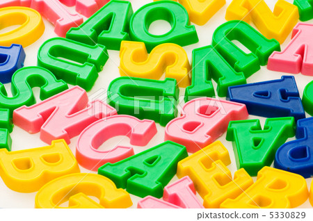 Various letters and digits on  the white board 5330829