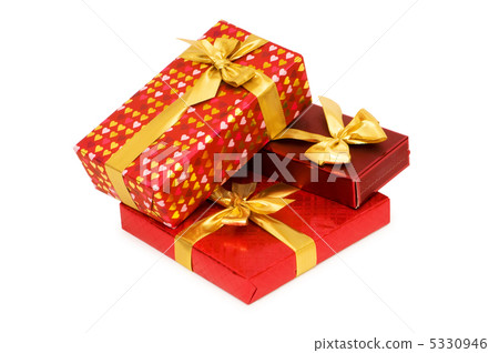 Gift boxes isolated on the white background Gift boxes isolated on the white background 5330946