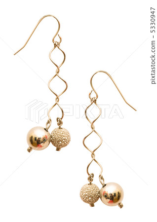 Pair of earrings isolated on the white background 5330947