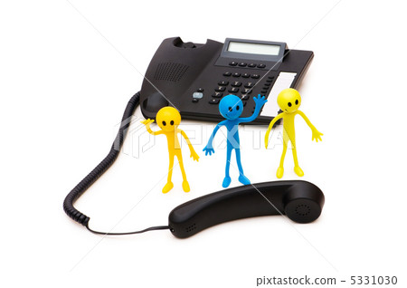 Phone support concept - smilie and telephone isolated on white Phone support concept - smilie and telephone isolated on white 5331030