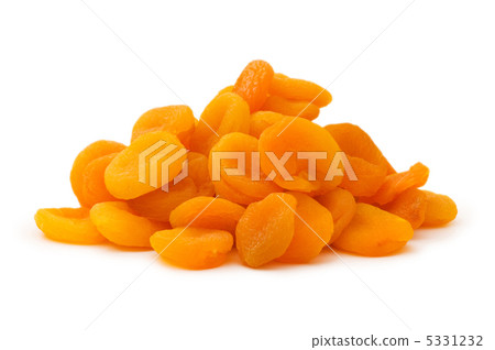 Dry aprocots isolated on the white background Dry aprocots isolated on the white background 5331232