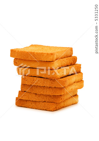 Stack of fresh toasts isolated on white Stack of fresh toasts isolated on white 5331250
