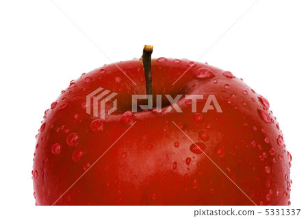 Green apple with dew isolated on white 5331337