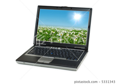 Silver laptop isolated on the white background 5331343