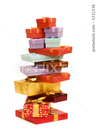 Gift boxes isolated on the white background Gift boxes isolated on the white background 5331536