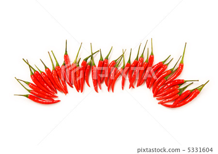 Red chili peppers isolated on the white Red chili peppers isolated on the white 5331604