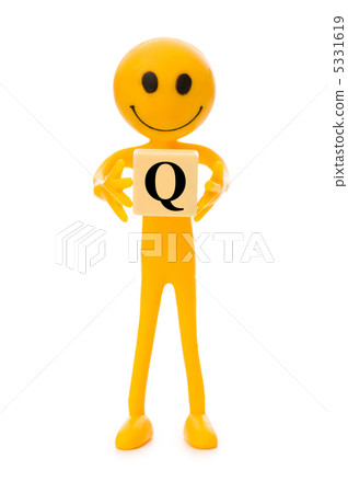 Smiley holding the letter isolated on white Smiley holding the letter isolated on white 5331619