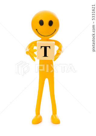 Smiley holding the letter isolated on white Smiley holding the letter isolated on white 5331621