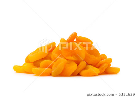 Dry aprocots isolated on the white background Dry aprocots isolated on the white background 5331629