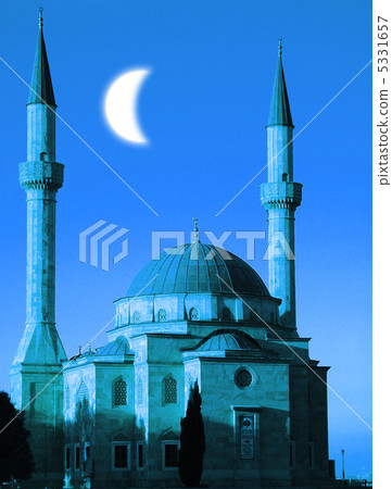 Mosque with two minarets in Baku, Azerbaijan Mosque with two minarets in Baku, Azerbaijan 5331657
