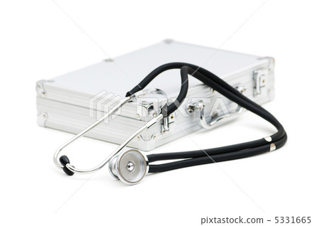 Stethoscope and case isolated on the white 5331665