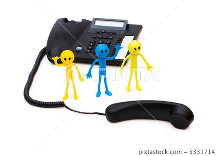 Phone support concept - smilie and telephone isolated on white Phone support concept - smilie and telephone isolated on white 5331714