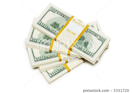 Ten thousand dollar stacks on the white Ten thousand dollar stacks on the white 5331720