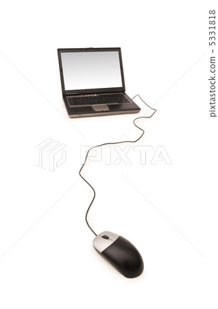 Laptop with mouse isolated on the white background Laptop with mouse isolated on the white background 5331818