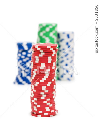Stack of chips isolated on the white background 5331850