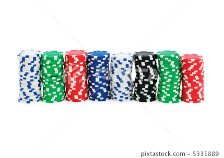 Stack of chips isolated on the white background 5331889