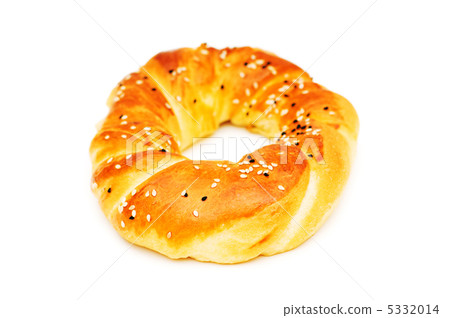 Doughnut with poppy-seeds isolated on the white 5332014