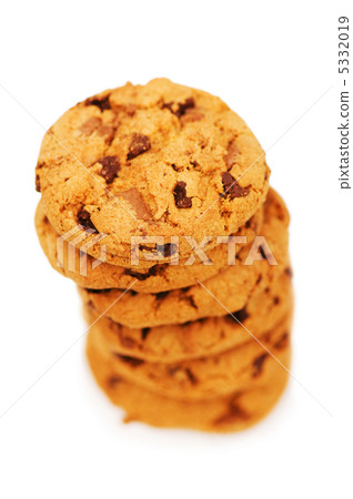 Chocolate cookies isolated on the white background 5332019