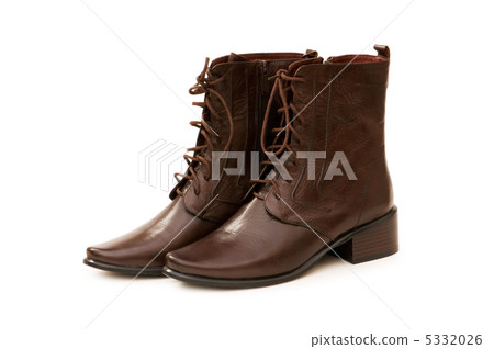 Brown boots isolated on the white background Brown boots isolated on the white background 5332026