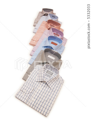 Various shirts isolated on the white background Various shirts isolated on the white background 5332033