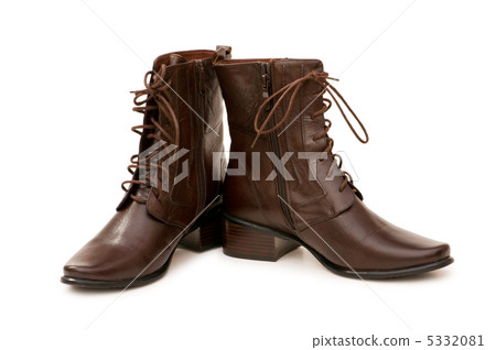 Brown boots isolated on the white background 5332081