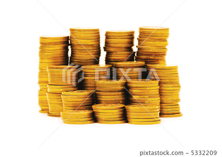 Stack of coins isolated on the white 5332209